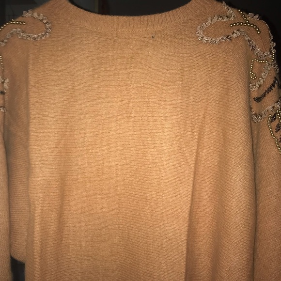 Delicate Hand Embroidered Light Sweater 70%Lambswool 20%Angora 10%Nylon Woman’s - Picture 7 of 9